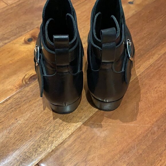 IRO black leather squared toe with silver coloured buckle in size 38 - Picture 4 of 13